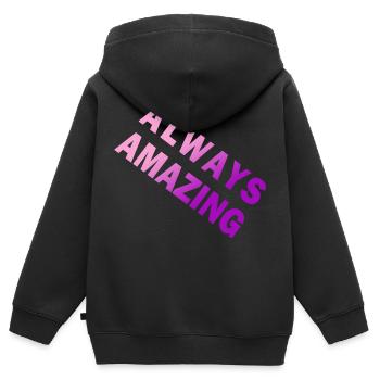 Always Amazing - Kinder Premium Organic Zip Hoodie - Schwarz - Hinten - AI Model Kid Male (0cm)