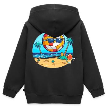 Oko der Beachvolleyball - Kinder Premium Organic Zip Hoodie - Schwarz - Hinten - AI Model Kid Male (0cm)