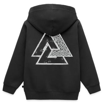 Wikinger-Symbole - Kinder Premium Organic Zip Hoodie - Schwarz - Hinten - AI Model Kid Male (0cm)