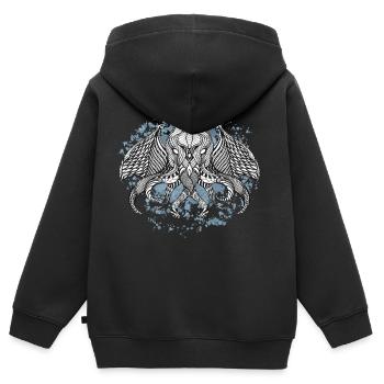 Cthulhu-Tinte - Kinder Premium Organic Zip Hoodie - Schwarz - Hinten - AI Model Kid Male (0cm)