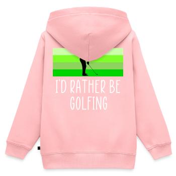Lieber Golf spielen - Kinder Premium Organic Zip Hoodie - Rosa - Hinten - AI Model Kid Female (0cm)