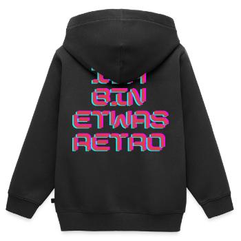 Retro - Kinder Premium Organic Zip Hoodie - Schwarz - Hinten - AI Model Kid Male (0cm)