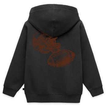 Ballsport - Kinder Premium Organic Zip Hoodie - Schwarz - Hinten - AI Model Kid Male (0cm)