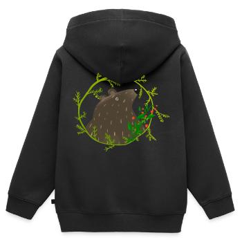 Wildtiere - Kinder Premium Organic Zip Hoodie - Schwarz - Hinten - AI Model Kid Male (0cm)