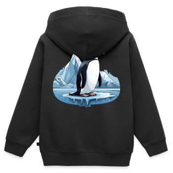 Pinguine, die Bewohner der Antarktis - Kinder Premium Organic Zip Hoodie - Schwarz - Hinten - AI Model Kid Male (0cm)