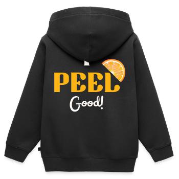 Ich schäle gute Orange - Kinder Premium Organic Zip Hoodie - Schwarz - Hinten - AI Model Kid Male (0cm)