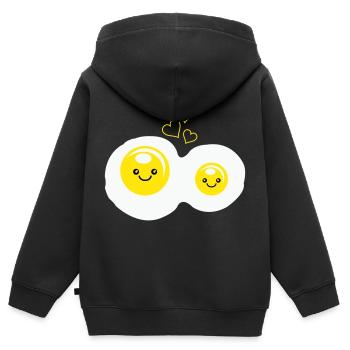 spiegeleier love - Kinder Premium Organic Zip Hoodie - Schwarz - Hinten - AI Model Kid Male (0cm)