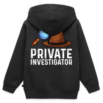 private investigator Design for a investigation - Kids Premium Organic Zip-up Hoodie - black - Back - AI Model Kid Male (0cm)
