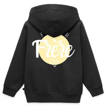 Futur frère - Sweat Premium à capuche zippé enfant bio - noir - Dos - AI Model Kid Male (0cm)