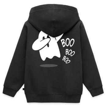 Buh-Tanz - Kinder Premium Organic Zip Hoodie - Schwarz - Hinten - AI Model Kid Male (0cm)
