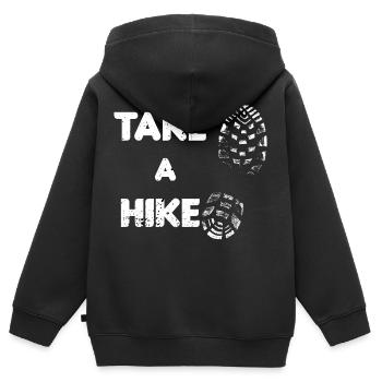 Faire une randonnée - Randonnée - Plein air - Montagne - Sweat Premium à capuche zippé enfant bio - noir - Dos - AI Model Kid Male (0cm)