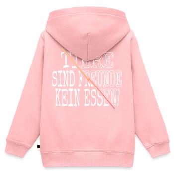 lieben spruch fleischloses essen veganismus - Kinder Premium Organic Zip Hoodie - Rosa - Hinten - AI Model Kid Female (0cm)