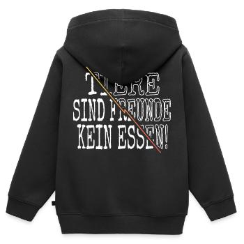 lieben spruch fleischloses essen veganismus - Kinder Premium Organic Zip Hoodie - Schwarz - Hinten - AI Model Kid Male (0cm)