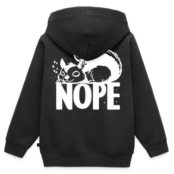 Nope Eichhörnchen Faulenzer Geschenkideen - Kinder Premium Organic Zip Hoodie - Schwarz - Hinten - AI Model Kid Male (0cm)