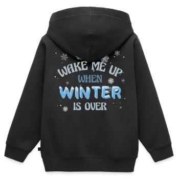 Wake me up when winter is over - Kinder Premium Organic Zip Hoodie - Schwarz - Hinten - AI Model Kid Male (0cm)