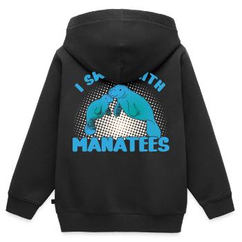 Ich Schwamm Mit Seekühen Wassertiere Seekühe - Kinder Premium Organic Zip Hoodie - Schwarz - Hinten - AI Model Kid Male (0cm)
