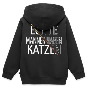 säugetier spruch lustiger spruch miezekatze - Kinder Premium Organic Zip Hoodie - Schwarz - Hinten - AI Model Kid Male (0cm)