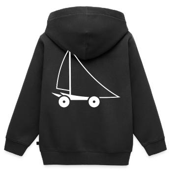 Sand yachting - Kids Premium Organic Zip-up Hoodie - black - Back - AI Model Kid Male (0cm)