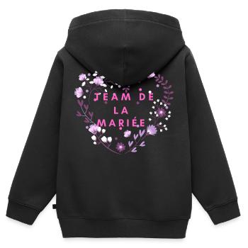 Blumenherz Braut Team - Kinder Premium Organic Zip Hoodie - Schwarz - Hinten - AI Model Kid Male (0cm)