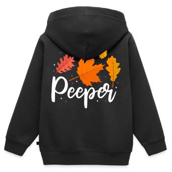 Peeper Fall Leaves Collecting Leaf Peeping - Kinder Premium Organic Zip Hoodie - Schwarz - Hinten - AI Model Kid Male (0cm)