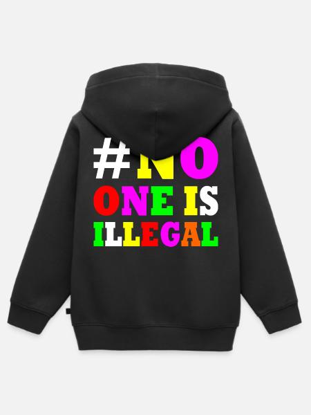 No one is illegal - Kinder Premium Organic Zip Hoodie - Schwarz