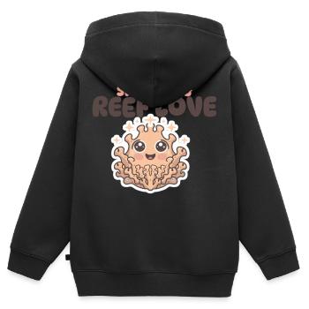 répandre l’amour du récif - Sweat Premium à capuche zippé enfant bio - noir - Dos - AI Model Kid Male (0cm)