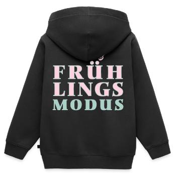 Mode Printemps - Le printemps est là ! - Sweat Premium à capuche zippé enfant bio - noir - Dos - AI Model Kid Male (0cm)