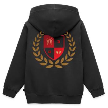 Ange et Demon - Sweat Premium à capuche zippé enfant bio - noir - Dos - AI Model Kid Male (0cm)