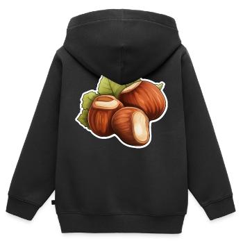 Noisettes 3 pièces - Sweat Premium à capuche zippé enfant bio - noir - Dos - AI Model Kid Male (0cm)