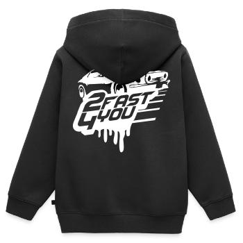 Zu Schnell für Dich Spruch 2 Too Fast 4 For You - Kinder Premium Organic Zip Hoodie - Schwarz - Hinten - AI Model Kid Male (0cm)