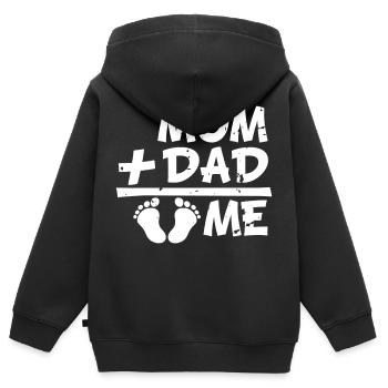 Schwanger Mom Plus Dad Me Bauch Schwangerschaft - Kinder Premium Organic Zip Hoodie - Schwarz - Hinten - AI Model Kid Male (0cm)