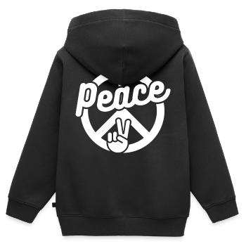 PAIX - Sweat Premium à capuche zippé enfant bio - noir - Dos - AI Model Kid Male (0cm)