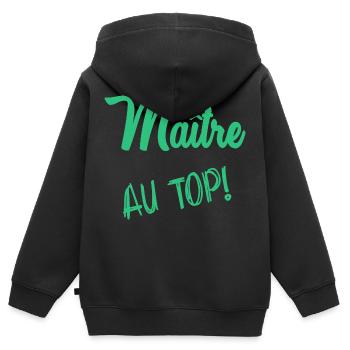 MEISTER - Kinder Premium Organic Zip Hoodie - Schwarz - Hinten - AI Model Kid Male (0cm)