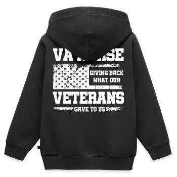 Infirmière VA Redonner ce que les vétérans nous ont donné - Sweat Premium à capuche zippé enfant bio - noir - Dos - AI Model Kid Male (0cm)