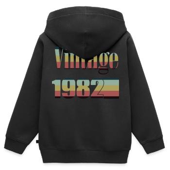 1982 Geburtstag 1982 Jahrgang 1982 Geburtstag - Kinder Premium Organic Zip Hoodie - Schwarz - Hinten - AI Model Kid Male (0cm)