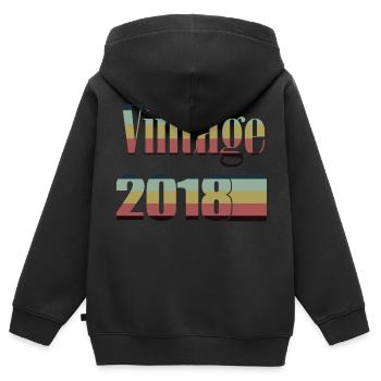 2018 anniversaire 2018 né en 2018 anniversaire - Sweat Premium à capuche zippé enfant bio - noir - Dos - AI Model Kid Male (0cm)
