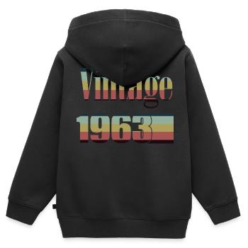 1963 Birthday 1963 Born 1963 Birthday - Kids Premium Organic Zip-up Hoodie - black - Back - AI Model Kid Male (0cm)