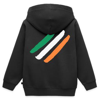 Irlande / Drapeau de l’Irlande - Diagonal - Élégant - Sweat Premium à capuche zippé enfant bio - noir - Dos - AI Model Kid Male (0cm)