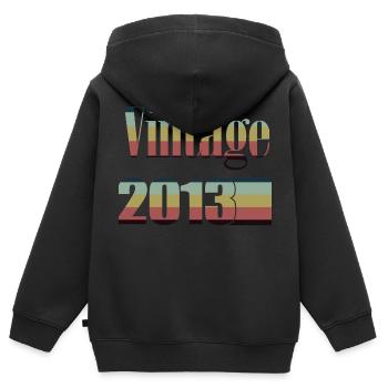 2013 anniversaire 2013 né en 2013 anniversaire - Sweat Premium à capuche zippé enfant bio - noir - Dos - AI Model Kid Male (0cm)