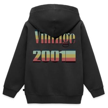 2001 Geburtstag 2001 Jahrgang 2001 Geburtstag - Kinder Premium Organic Zip Hoodie - Schwarz - Hinten - AI Model Kid Male (0cm)