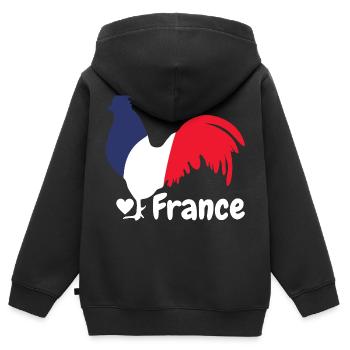 French rooster blue white red - Kids Premium Organic Zip-up Hoodie - black - Back - AI Model Kid Male (0cm)