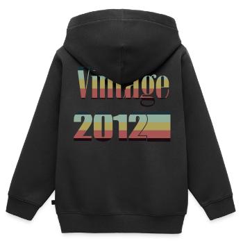 2012 Geburtstag 2012 Jahrgang 2012 Geburtstag - Kinder Premium Organic Zip Hoodie - Schwarz - Hinten - AI Model Kid Male (0cm)