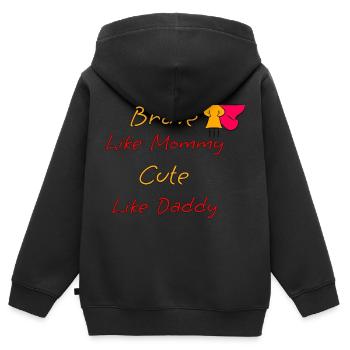 Brave Mom - Kinder Premium Organic Zip Hoodie - Schwarz - Hinten - AI Model Kid Male (0cm)