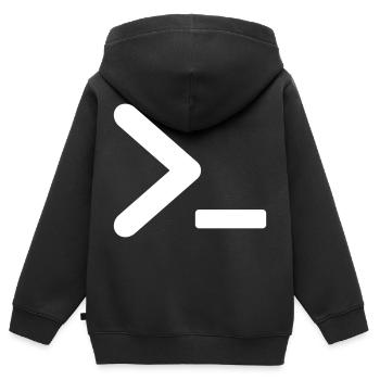>_ invite du programme du système d’exploitation - Sweat Premium à capuche zippé enfant bio - noir - Dos - AI Model Kid Male (0cm)