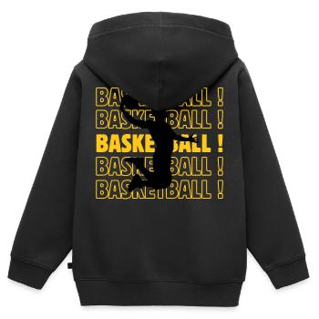 Basketball Basketball Basketball Basketball - Kinder Premium Organic Zip Hoodie - Schwarz - Hinten - AI Model Kid Male (0cm)