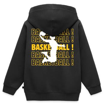 Basketball Basketball Basketball Basketball - Kinder Premium Organic Zip Hoodie - Schwarz - Hinten - AI Model Kid Male (0cm)