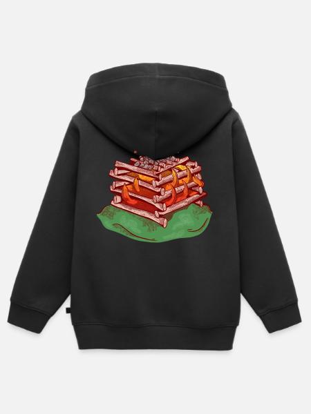 Hangi - Kinder Premium Organic Zip Hoodie - Schwarz
