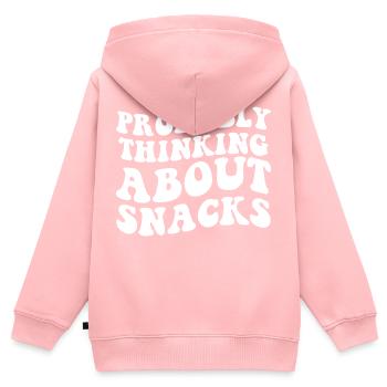 Retro Probably Thinking About Snacks funny eating - Sweat Premium à capuche zippé enfant bio - rose - Dos - AI Model Kid Female (0cm)