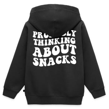 Retro Probably Thinking About Snacks funny eating - Sweat Premium à capuche zippé enfant bio - noir - Dos - AI Model Kid Male (0cm)