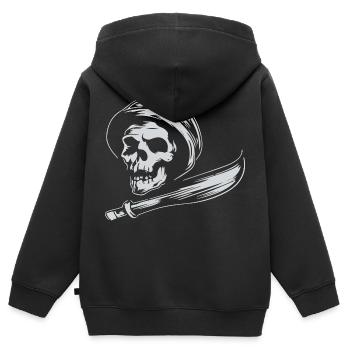 FAUCHEUSE DE CRÂNE - Sweat Premium à capuche zippé enfant bio - noir - Dos - AI Model Kid Male (0cm)